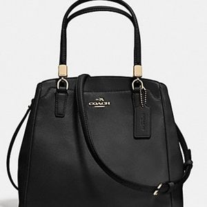 COACH LEATHER MINETTA Black Leather Crossbody Handbag MRSP $295